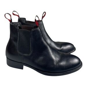 KingGee Men’s Urban Black Leather Slip On Ankle Boots Size-8.5